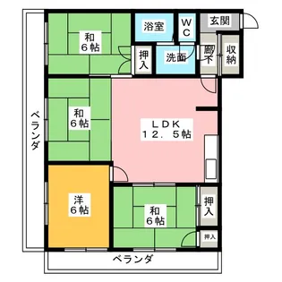 マンション牧野【5階】の間取り