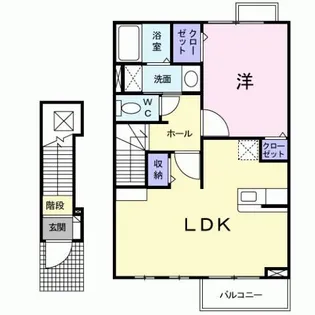 ドゥメゾンB【2階】の間取り