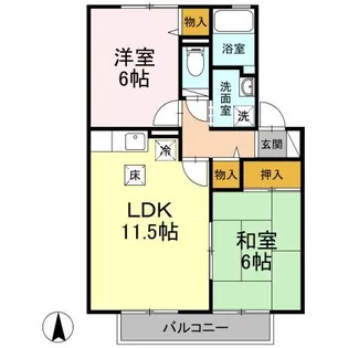 グランドキャッスルGOMI E【1階】の間取り
