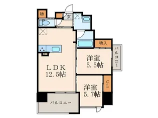 ウィングス城野駅前【9階】の間取り