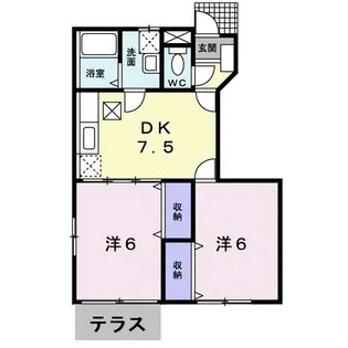 リベルテB【1階】の間取り