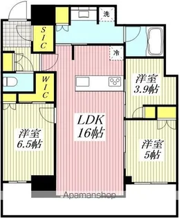 アトラスタワー小平小川【9階】の間取り