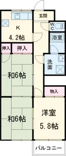 鶴見平和プラザマンション【2階】の間取り