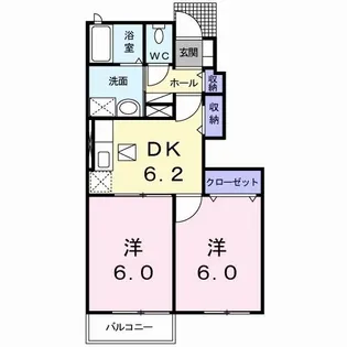 ピーノ・プリモA【1階】の間取り