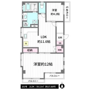 大崎サンハイム【2階】の間取り