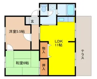 サンヴィレッジ美乃利A【1階】の間取り