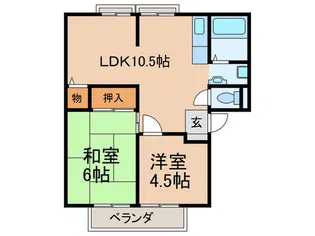 サンビレッジ芳崎D棟【1階】の間取り