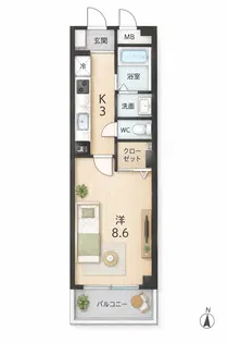 アルモニーB【3階】の間取り