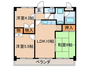 ソシアウエストII【3階】の間取り