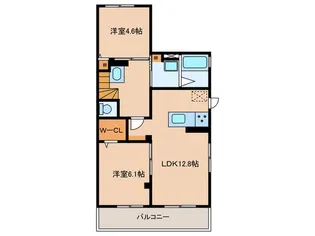 クレール笹山【2階】の間取り