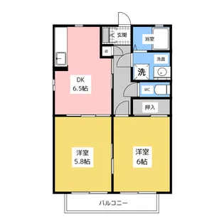 ハピネス宮の森 B棟【1階】の間取り