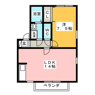 リヴェール岐南(南)【1階】の間取り