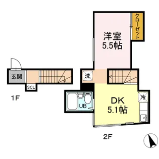 神奈川県横浜市神奈川区片倉1【アパート】の間取り