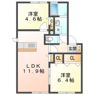 シャンテヴィラ【1階】の間取り