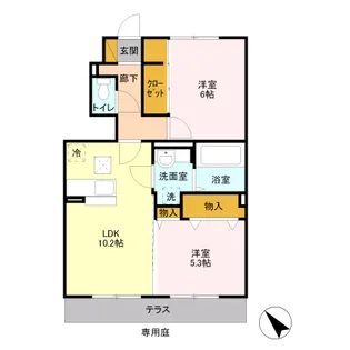 茨城県結城市大字結城【アパート】の間取り