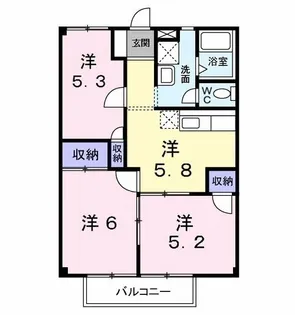 シャトレーゼ清水【1階】の間取り