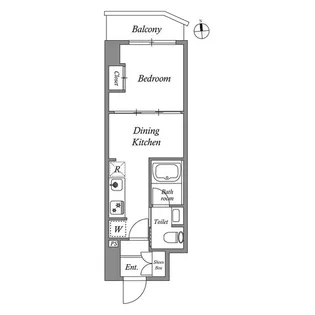1DKの間取り画像