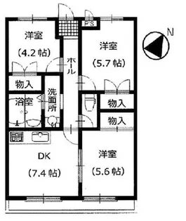 サニーホームズ緑が丘【2階】の間取り
