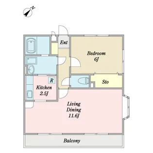 1LDKの間取り画像