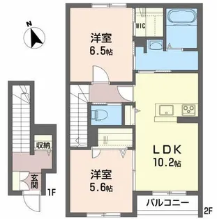 山形県山形市江俣3【アパート】の間取り