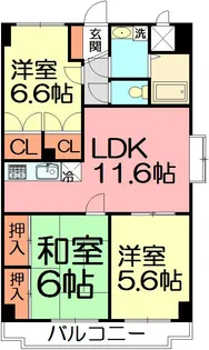 リヴェールシェソワ【3階】の間取り