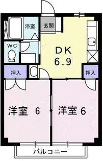 茨城県ひたちなか市大字足崎【アパート】の間取り