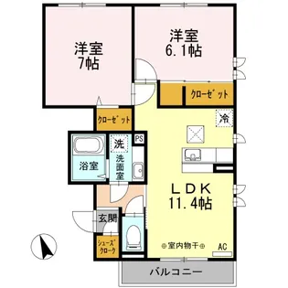 神奈川県横浜市旭区桐が作【アパート】の間取り