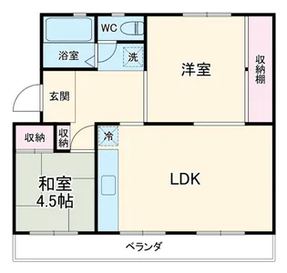 西小中台団地12号棟【4階】の間取り