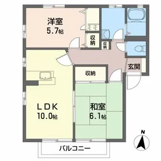 フィオレB【2階】の間取り