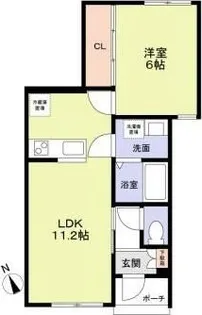 東京都世田谷区若林4【アパート】の間取り