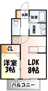 ソレーユ小松島【1階】の間取り