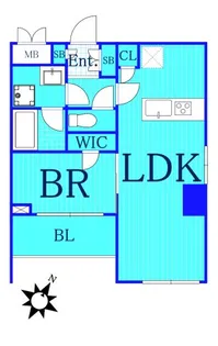 1LDKの間取り画像