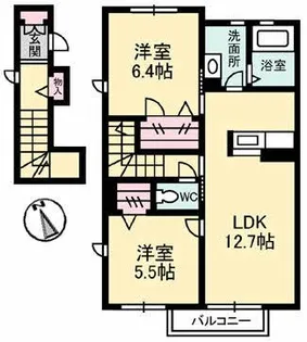 シャーメゾン イズ スクエアー オリエ【2階】の間取り