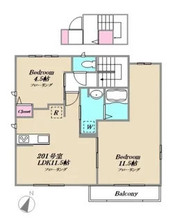 アンソレイユ鷺沼A・B棟【2階】の間取り
