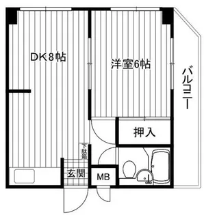 1DKの間取り画像