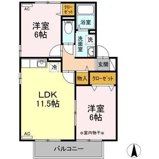 ステーションハウスリブ ABC【2階】の間取り