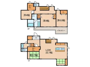 愛知県みよし市黒笹山手【一戸建】の間取り