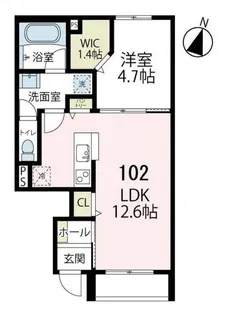 オリーアルカジック【1階】の間取り