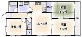 ロイヤルハイツ北田辺【4階】の間取り