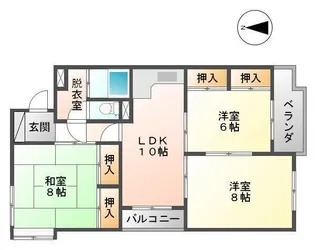 プレジデント福乃宮【5階】の間取り