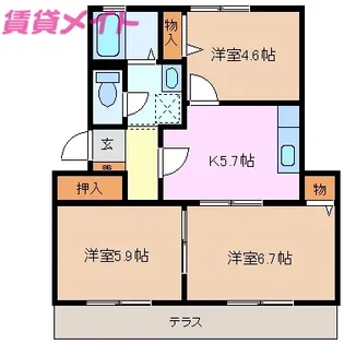 プリメーロ八王子【1階】の間取り