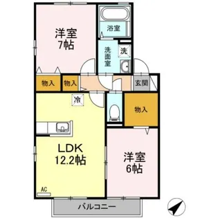 リビングタウン宇多津 B棟【2階】の間取り