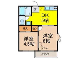 カームハイツ桜塚【2階】の間取り