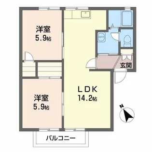 ダイアンサスK・II【2階】の間取り