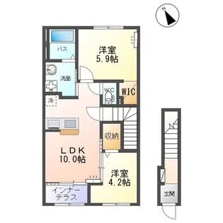 カーサ・フェリーチェS【2階】の間取り