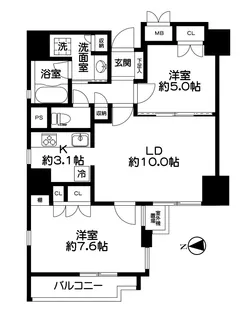アルス南大江公園W’s【11階】の間取り