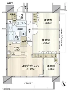 クレアホームズ千葉センタープレイス【13階】の間取り