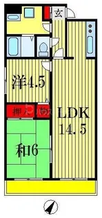 ヴィラ稲毛【7階】の間取り