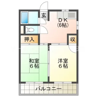 オークリッヂマンション【2階】の間取り