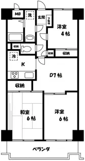 豊栄アンバサダー調布【7階】の間取り